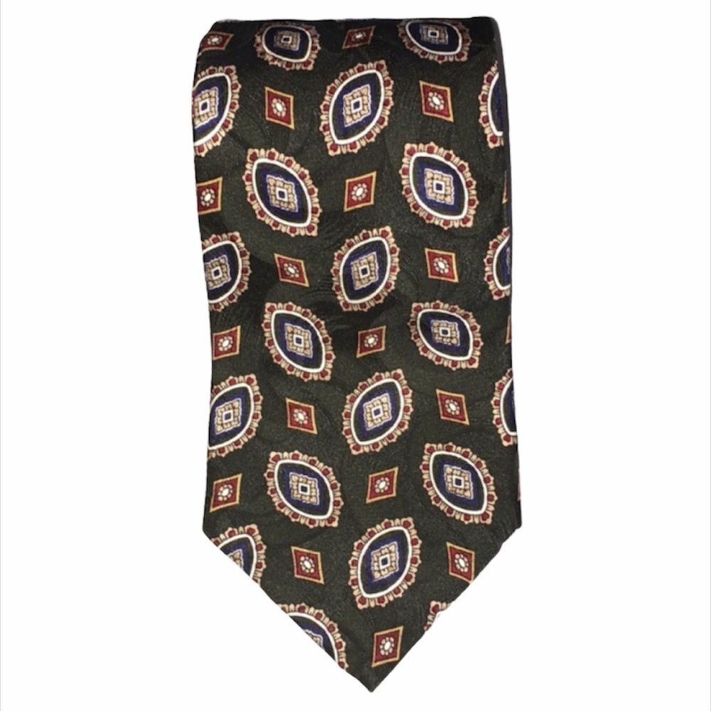Geoffrey Beene Paisley and Diamond Tie Green